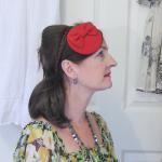 Red cocktail hat.
