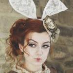 White lace bunny ears headb..
