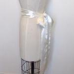 Ivory bridal satin sash.