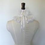 Ivory organza pierette neck..