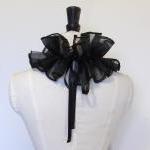 Black organza cirque neck r..