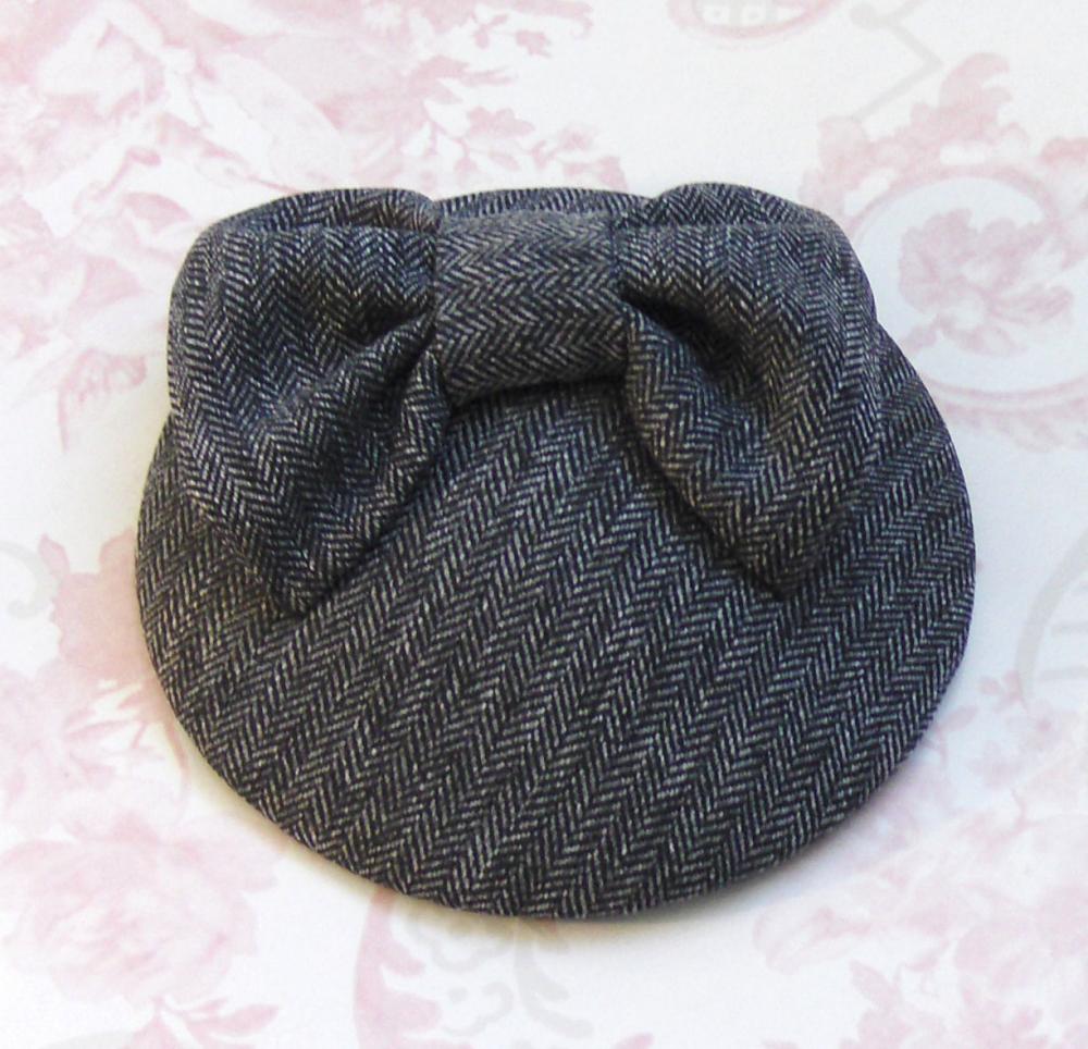 Grey Bow Cocktail Hat.