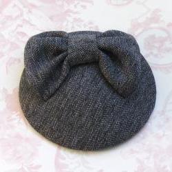Grey Bow Cocktail Hat.